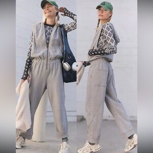 BNWT Free People Movement Set Go Onesie Jumpsuit- Grey